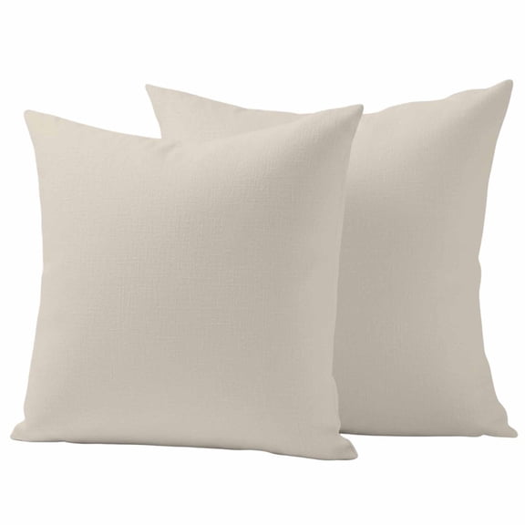 Ivory White Outdoor Pillow Covers, Waterproof Decorative Throw Pillowcases Set of 2, Modern Pure Ivory White Couch Cushion Cases with Zipper for Outside Patio Garden Sofa 16"x16"