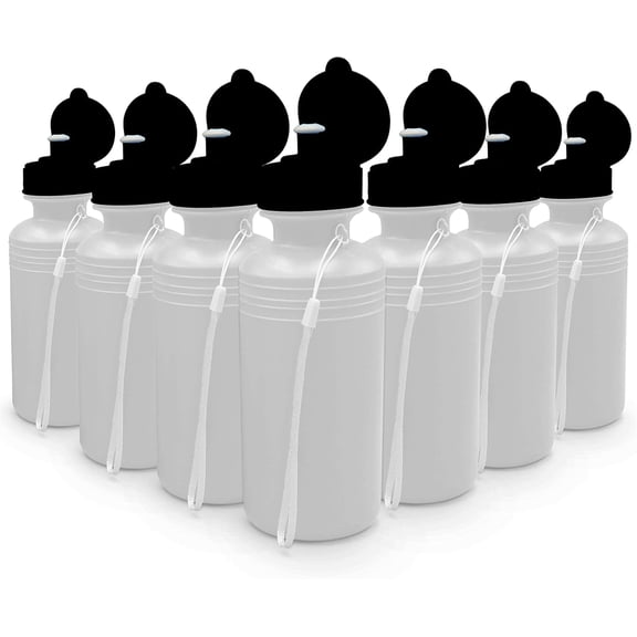 4E's Novelty 18 oz Sports Water Bottles Bulk 12 Pack BPA Free Reusable Squeeze Bike Bottles for Kids School