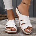 thumbnail image 2 of Modstep Orthopedic Wedge Sandals for Women Hollow Out Low Heel Non Slip Slide Shoes Wide Width Beach Slippers with Arch Support White 6.5, 2 of 7