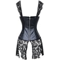thumbnail image 2 of Ensemble Corset Punk Rock en Faux Cuir Steampunk Rétro Goth Bustier en Acier avec Jupe, 2 of 6