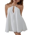 thumbnail image 2 of Robe Formelle pour Femmes à Col Licou, Ample, Dos Nu, Mini Robe de Soirée, 2 of 9