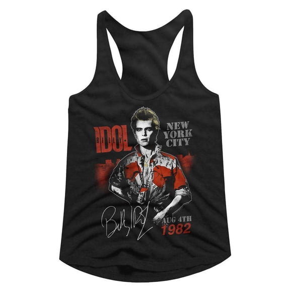 Billy Idol August '82 Black Women's Racerback Tank Top T-Shirt