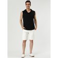 thumbnail image 3 of Pantalones cortos de plaestampados con bolsillos de cintuelástide baño de verano Pantalones de Color Blanco paHombre 36, 3 of 6