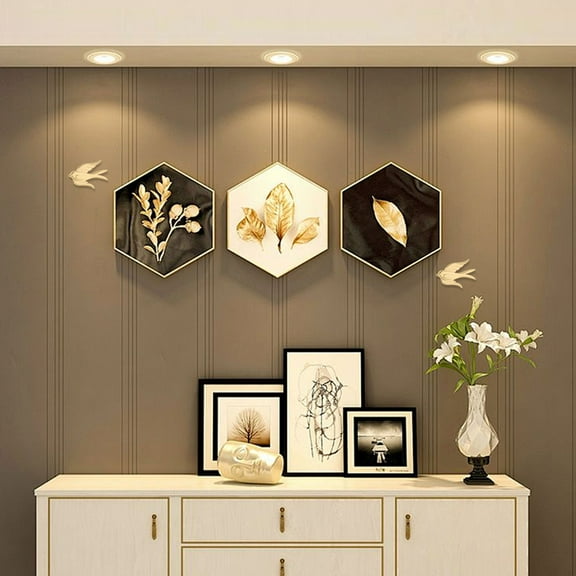 Soimiss Lifelike Flying Birds Wall Sculpture Metal Art in Golden Brass for Elegant Decor