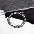 thumbnail image 5 of GKNET Minimalist Hip Hop Metal Bracelets for Women Men Titanium Steel Pendant Brac WY4, 5 of 5