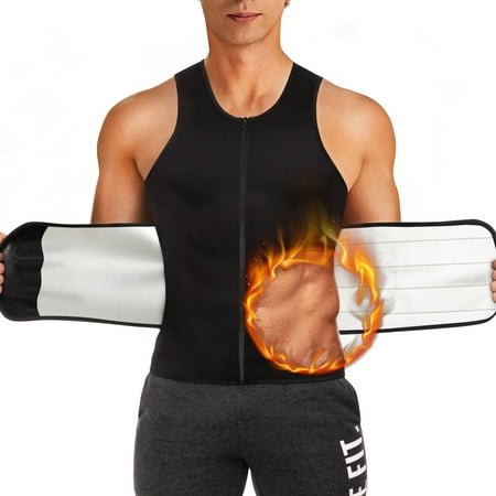

MOLUTAN Men Sweat Sauna Vest Workout Waist Trainer for Weight Loss Waist Trimmer Belt Neoprene Sauna Suit