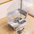 thumbnail image 5 of Stainless Steel Rabbit Litter Box with Safety Grid, Large Sifting Bunny Litter Pan for Small Animals, Guinea Pig, Ferret, Easy to Clean, Anti-Urine Leakage Metal Pet Toilet (16.9" × 13.4" × 6.7"), 5 of 7
