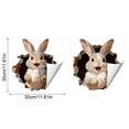 thumbnail image 3 of 1/2pcs Easter Rabbit Decal Ripped 3D Effect Sticker, Realistic 3D Rabbit Breaking Through Wall Waterproof Self-Adhesive, for Window Toilet Seat Home School Spring Easter Party Decoration, 3 of 9