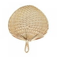 thumbnail image 3 of Choosebetter Natural Bamboo Rattan Fans Handmade Palm Leaf Fan for Summer Come Peach Shaped, 3 of 6