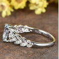 thumbnail image 5 of HeartsAndYou 2ct Natural Aquamarine & Diamond Ring Leaf Accent 100% REAL 14k SOLID White Gold, 5 of 9