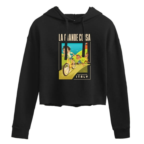 Luca - La Grande Corsa Postcard - Juniors Cropped Pullover Hoodie
