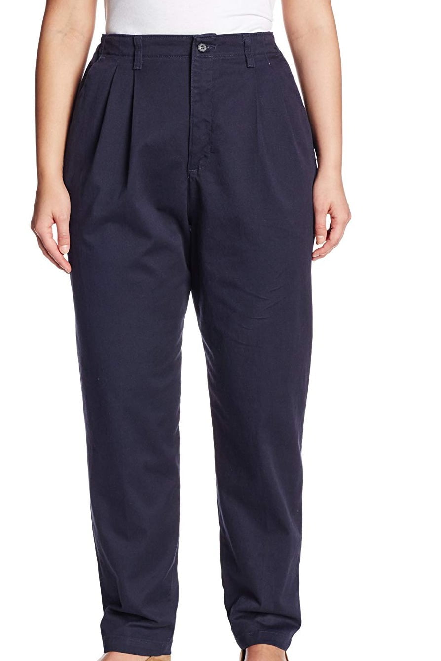 Lee Womens Pants Plus Pleated Relaxed Fit Tapered Trousers - Walmart.com