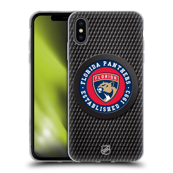 Head Case Designs Officially Licensed NHL Florida Panthers Puck Texture Soft Gel Case Compatible with Apple iPhone XS Max
