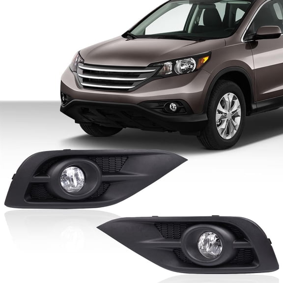 PIT66 Front Bumper Driving Fog Lights H8 Bulb w/Bezel & Switch Clear Lens 1 Pair Fit for Honda CR-V 2012-2014