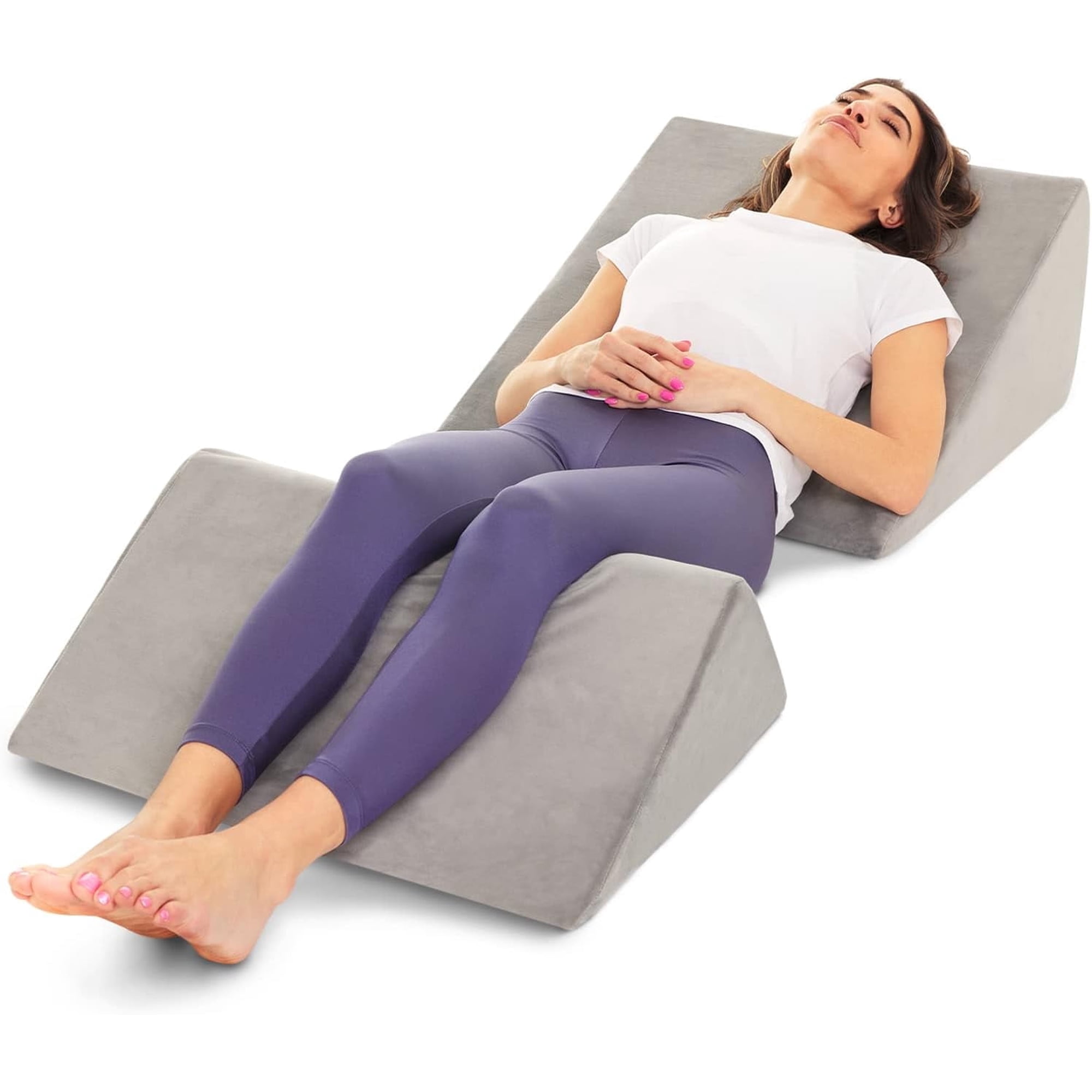 AllSett Health Bed Wedge Pillow – 2 Separate Memory Foam Incline Cushions
