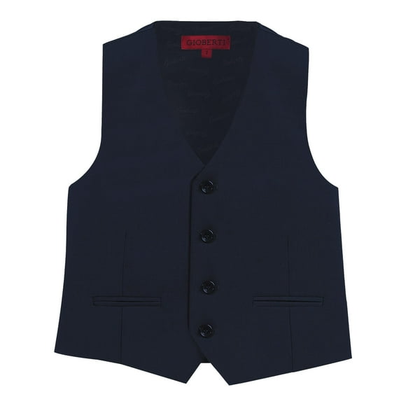 Gioberti Gilet de Complet Formel à 4 Boutons pour Garçon, Bleu Marine, Taille 6