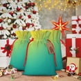 thumbnail image 5 of Fuzoiu Teal To Yellow Gradient Print Christmas Gift Bag,Burlap Gift Bag with Drawstring Closure & Hang Tag,Perfect for Holidays, Birthdays, and Special Occasions-Medium, 5 of 7