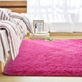 thumbnail image 4 of Andecor Soft Fluffy Bedroom Rugs - 5 x 8 Feet Indoor Shaggy Plush Area Rug for Boys Girls Kids Baby College Dorm Living Room Home Decor Floor Carpet, Hot Pink, 4 of 8