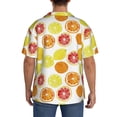 thumbnail image 3 of Lsque Lemon Orange print Men's Cuban Collar Short Sleeve Shirt Summer Beachwear Casual Button Down Fashionable Vacation Leisure Shirt-Large, 3 of 7