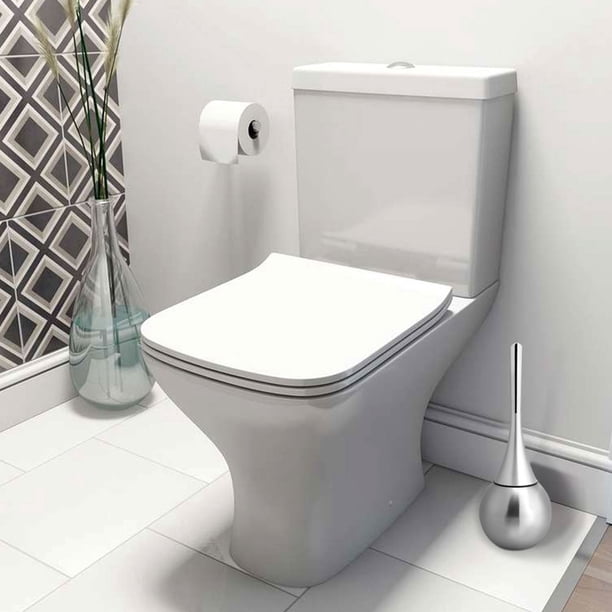 Juego de escobilla de baño juego de soporte para escobilla de limpieza con base de acero inoxidable escobilla de baño limpieza de cepillo de ducha plateado ANGGREK Otros