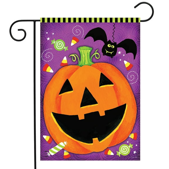 Briarwood Lane Halloween Treats Jack O'lantern Garden Flag