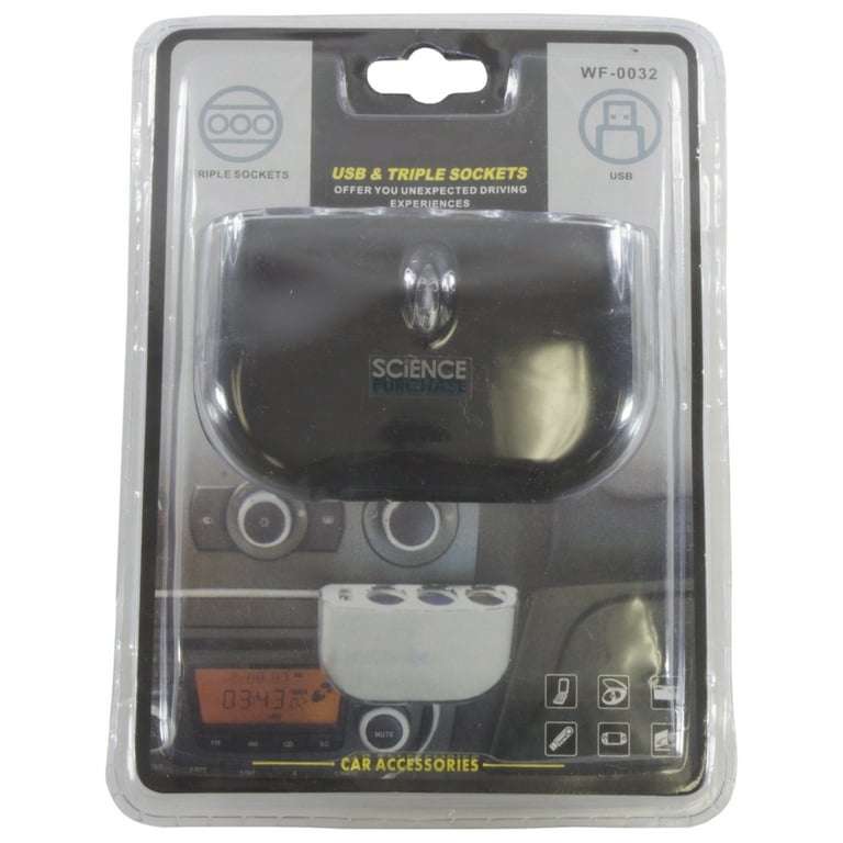 car multi cigarette socket 3-Way Multi Socket Auto Car Cigarette Lighter Splitter with USB Port Car  Charger