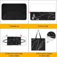 thumbnail image 4 of Black And White Ink Flower Picnic Blanket Waterproof Outdoor Beach Blanket Hand-held Pad Suitable for Travel, Camping, Beach, Family Gatherings, 4 of 8