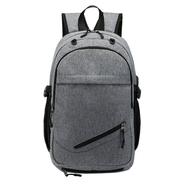 KAKOWELY Mochila de tela Oxford de gran capacidad con puerto USB, para baloncesto, fútbol, almacenamiento de red y hebilla (gris)