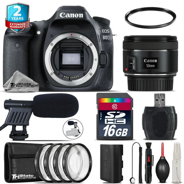 Canon EOS 80D DSLR + 50mm f/1.8 IS STM + Shoutgun Mic + 4PC Canon EOS 80D DSLR + 50mm f/1.8 IS STM + Shoutgun Mic + 4PC