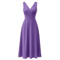 thumbnail image 7 of YuXingFu Cotton Dresses for Women Plus Size Maxi V-Neck Plus Size Womens Dress Sleeveless Flowy Long Casual Summer Purple S, 7 of 7