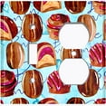 thumbnail image 2 of Metal Light Switch Wall Plate Outlet Cover (Coffee Mocha Candy Bean Toffee Swirl Teal Heart - Single Toggle Single Duplex), 2 of 2