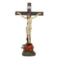 thumbnail image 2 of Ebros Jésus Christ sur la Croix avec Base de Rose de Sharon Statue Décorative Crucifix, 2 of 7
