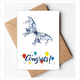 thumbnail image 1 of La luz azul de la mariposa Kite Sobre de la Carta de felicitación de la tarjeta de matrimonio, 1 of 4
