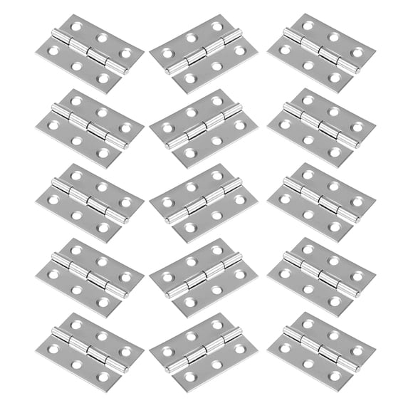 ETHZZLE 45Pcs Easy Install Stainless Steel Cabinet Hinges for Doors Cupboards and Wood Furniture