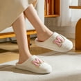 thumbnail image 4 of BERANMEY MAMA Bear Slippers for Women Warm Memory Foam Plaid Print Fuzzy Indoor Outdoor Non-Slip House Shoes for Women and Men, 4 of 9