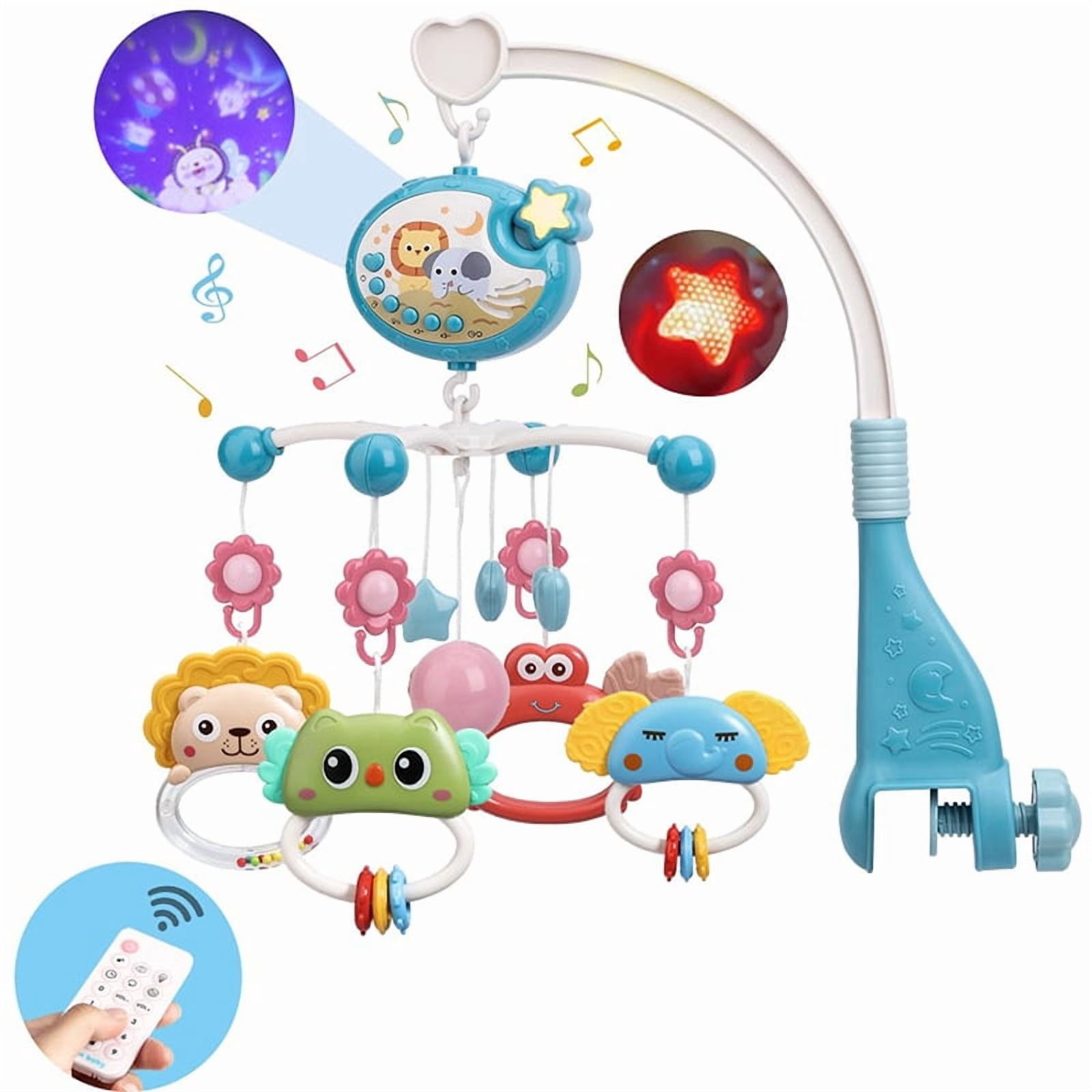 Musical Baby Crib Mobile with Lights Music Projection for Infants Remote Control Crib Toys for Newborn Baby Mobile for Crib Toys