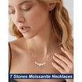 thumbnail image 7 of Leander 7 Stones Moissanite Necklace for Women, 1.7-5.0 Carat Smile Moissanite Pendant Necklace 18k Gold Plated Sterling Silver 16.5+2.5 inch Box Chain Tennis Necklaces with Certificate of Authenticity, 7 of 7