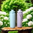 thumbnail image 5 of YOSANG Collapsible Water Bottles 21oz (600mL), Foldable Platinum Silicone Travel Water Bottle  & Portable Hand Rope, Leak-Resistant Screw Lid, Wide Mouth, BPA-Free for Hiking, Camping, Travel, 5 of 9