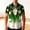 Green Q, variant on SGFCWSX Men's St. Patrick's Day Short Sleeve Shirt Tuxedo Shamrock Print Button Down Party Costume Shirt Green Size L