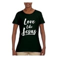 thumbnail image 2 of Wild Bobby Love Like Jesus Inspirational/Christian Women Graphic Tee, Forest Green, Medium, 2 of 5