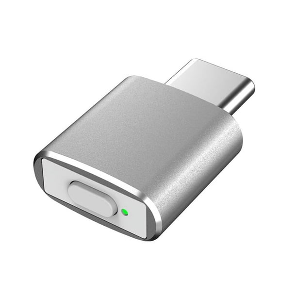 Mouse Jiggler USB C, Indetectable, Automático, Tipo C, 3 Modos de Movimiento, Sin Necesidad de Controladores, para Mantener la Computadora , Color Plateado