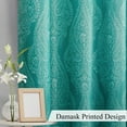 thumbnail image 4 of DWCN Ombre Blackout Curtains–Damask Patterned Thermal Insulated Noise Reducing Grommet Curtains for Bedroom Living Room, 55 x 69 Inches, Set of 2 Panels with Tiebacks, Teal, 4 of 7