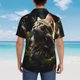 thumbnail image 4 of Fotbe Realistic Style Cute Cat Camisa Hawaiana para Hombre Unisex – Camisa Casual de Verano con Botones de Manga Corta de Algodón y Lino,XX-Large, 4 of 7