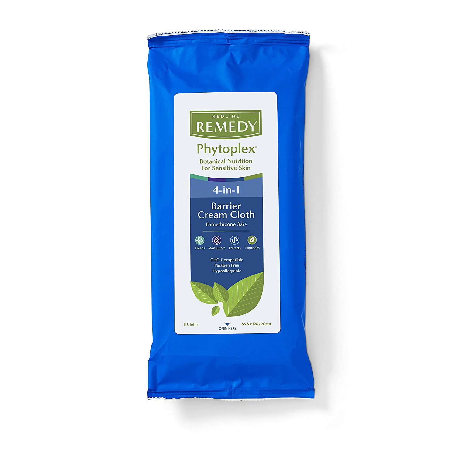 Fragrance Free Remedy Phytoplex Barrier Cream Cloths with Dimethicone, For Skin Care and Protection 8pcs/Bag