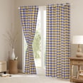 thumbnail image 3 of Homewish Classic Grid Curtains Pack of 2 (42x84 Each),Minimalism Geometric Checkered Curtains Blackout,Yellow Blue Bedroom Curtains For Girls Boys,Super Cozy Room Decor, 3 of 6