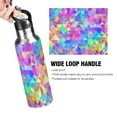 thumbnail image 4 of Yayeee 33oz Insulated Water Bottle Double Wall Stainless Steel with Flip Straw Lid, Vibrant Geometric Pattern, 4 of 7