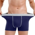 thumbnail image 4 of YWDJ Mens Boyshorts Underwear Plus Size Cotton Lightweight No Show Solid Men Briefs Comfortable Cotton Middle Waist Panties Briefs Blue 3XL, 4 of 7