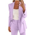 thumbnail image 4 of Aofany Two Piece Sets for Women Dressy Long Sleeve Button Blazer Jacket and Straight Leg Pants Suit Buisness Casual Outfits, 4 of 7