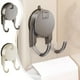 thumbnail image 1 of Ganchos con Ventosa Sin Taladro (Paquete de 2) | Montaje En Pared de Doble Cabezal para Baño, Cocina y Puerta | Sujeta Toallas, Ropa y Organizadores | Beige o Gris, 1 of 6