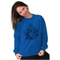 thumbnail image 3 of Floral Diamond Skull Symbol Spiritual Unisex Plus Fleece Graphic Sweatshirt Brisco Brands 3X, 3 of 5